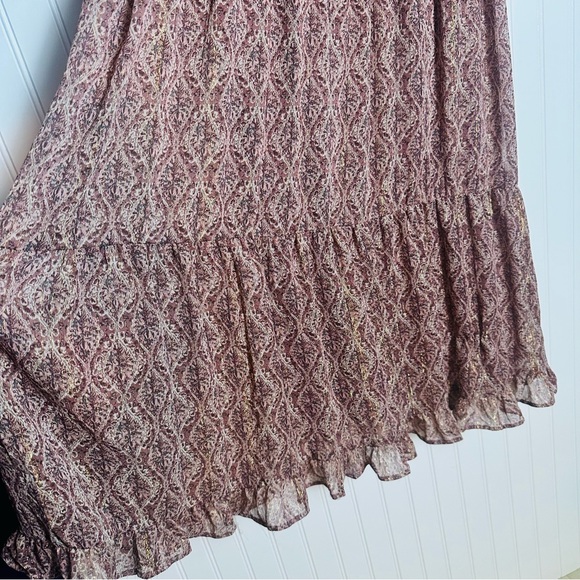 Moon River dainty floral Maxi Dress Tiered Ruffled M Cottagecore Boho Peasant - Picture 9 of 13